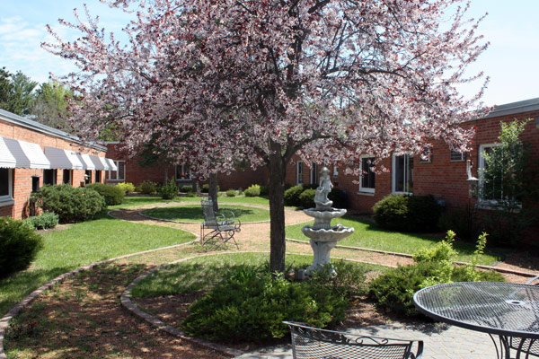 Outdoor courtyard with walking path