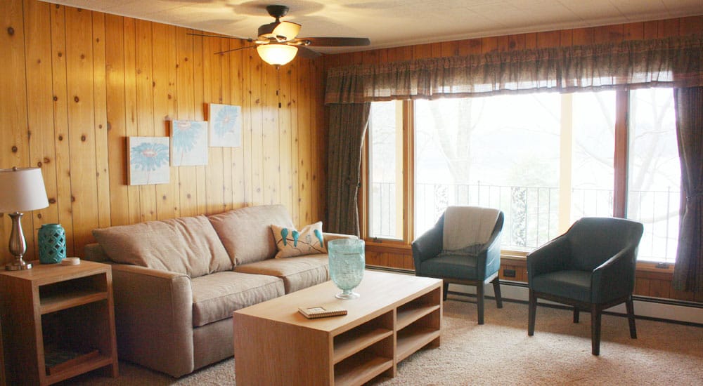 The sitting room is a good place to snuggle up with a book